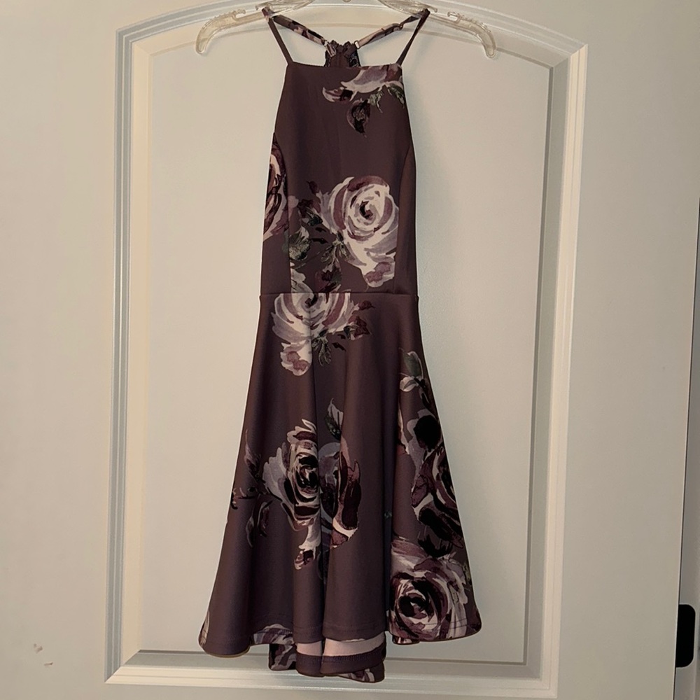 purple floral dress XS